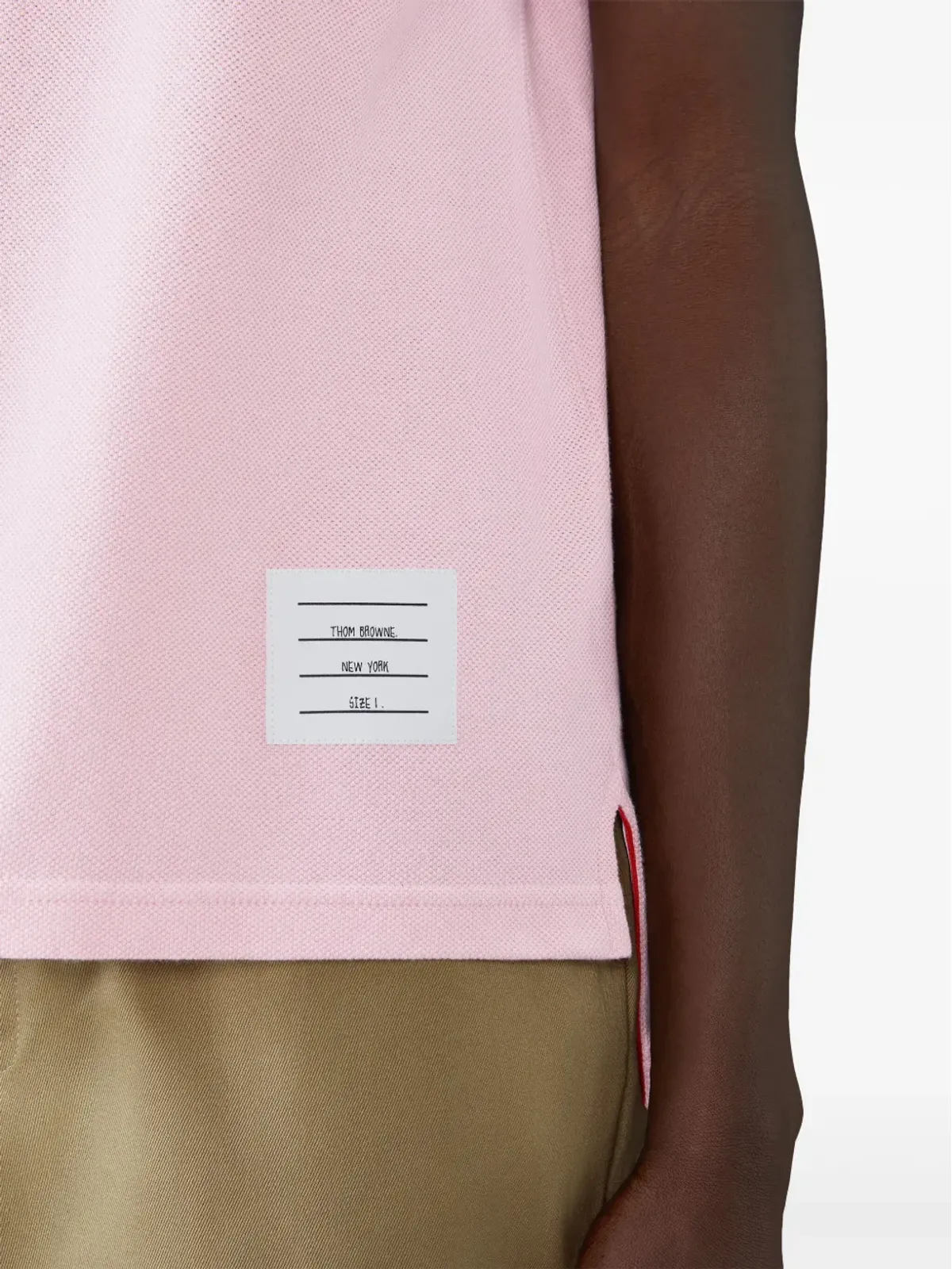 Thom Browne スリーストライプ ポロシャツ ピンク - 画像5