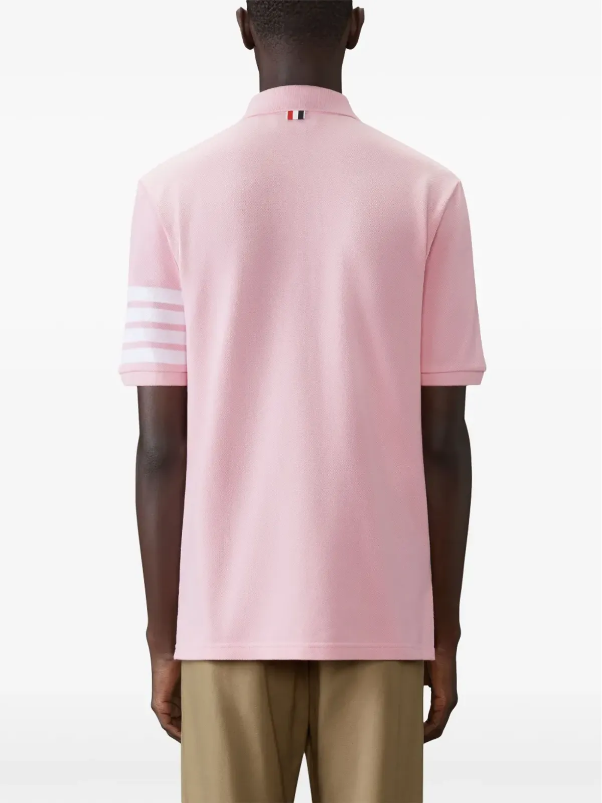Thom Browne スリーストライプ ポロシャツ ピンク - 画像4