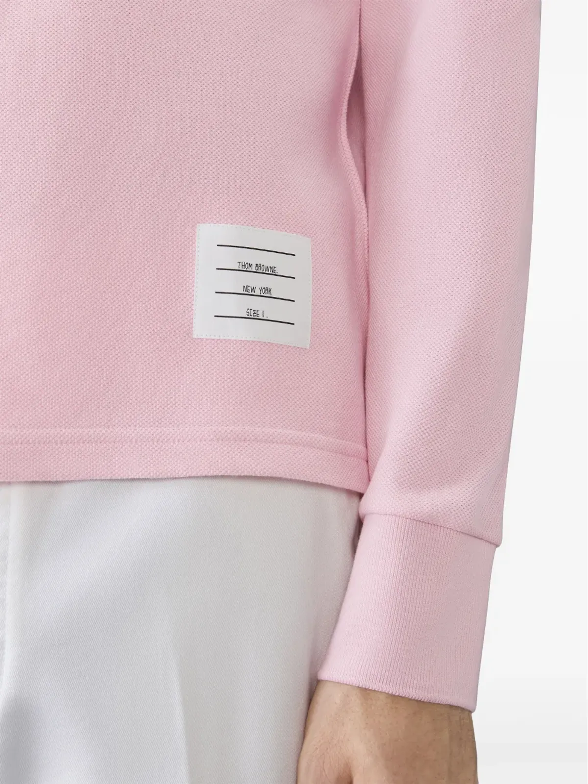Thom Browne 三本ストライプ長袖ポロシャツ - 画像5