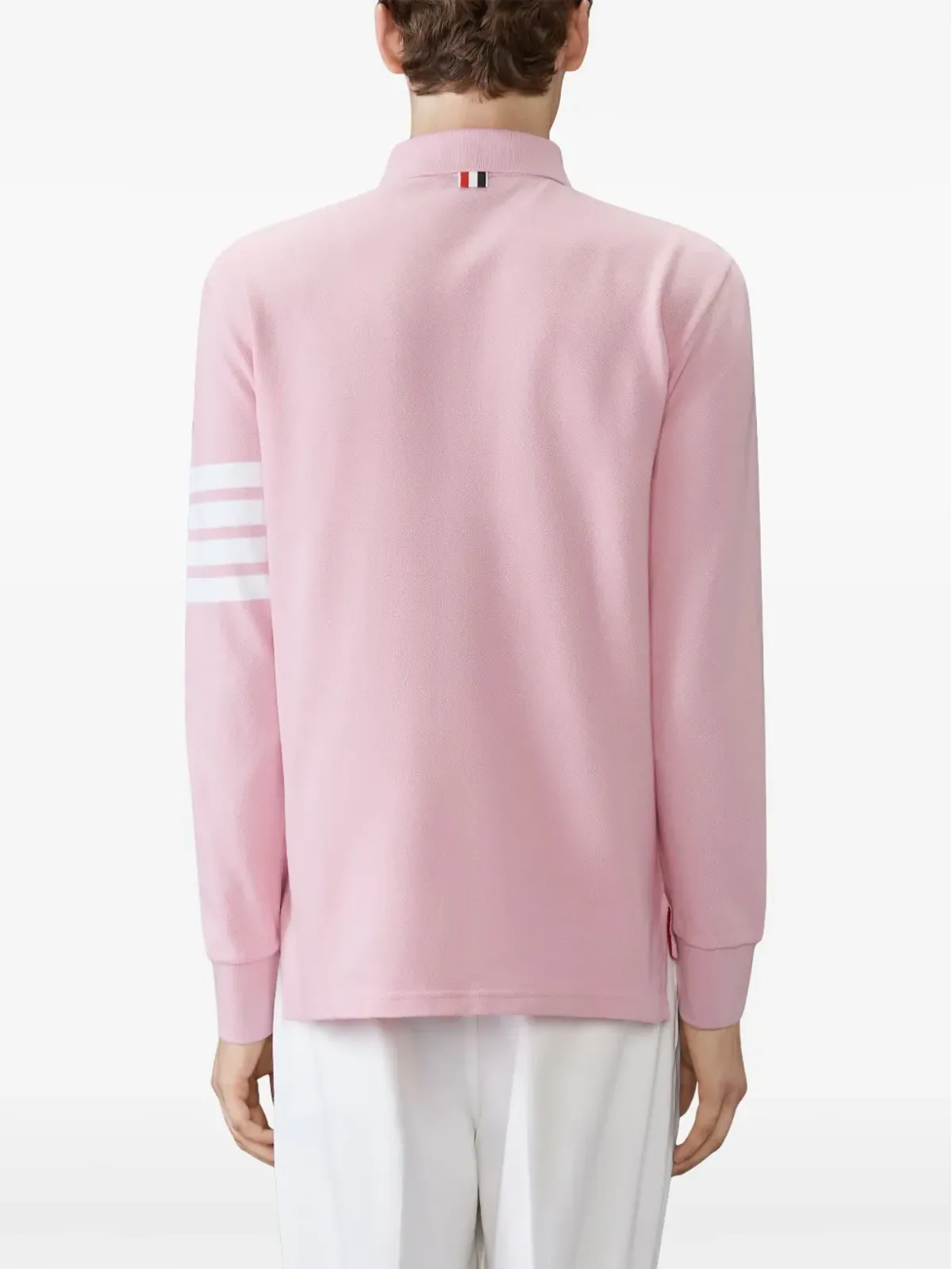 Thom Browne 三本ストライプ長袖ポロシャツ - 画像4