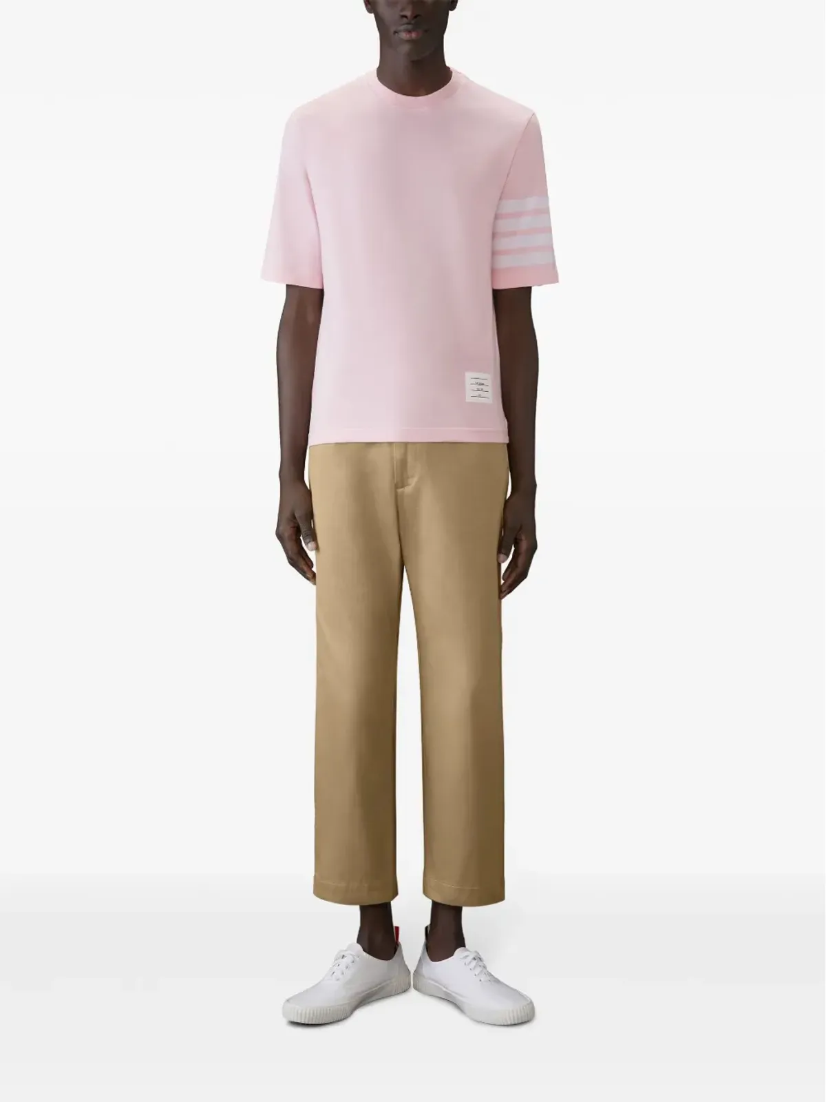 Thom Browne 三本ストライプ Tシャツ ピンク - 画像2