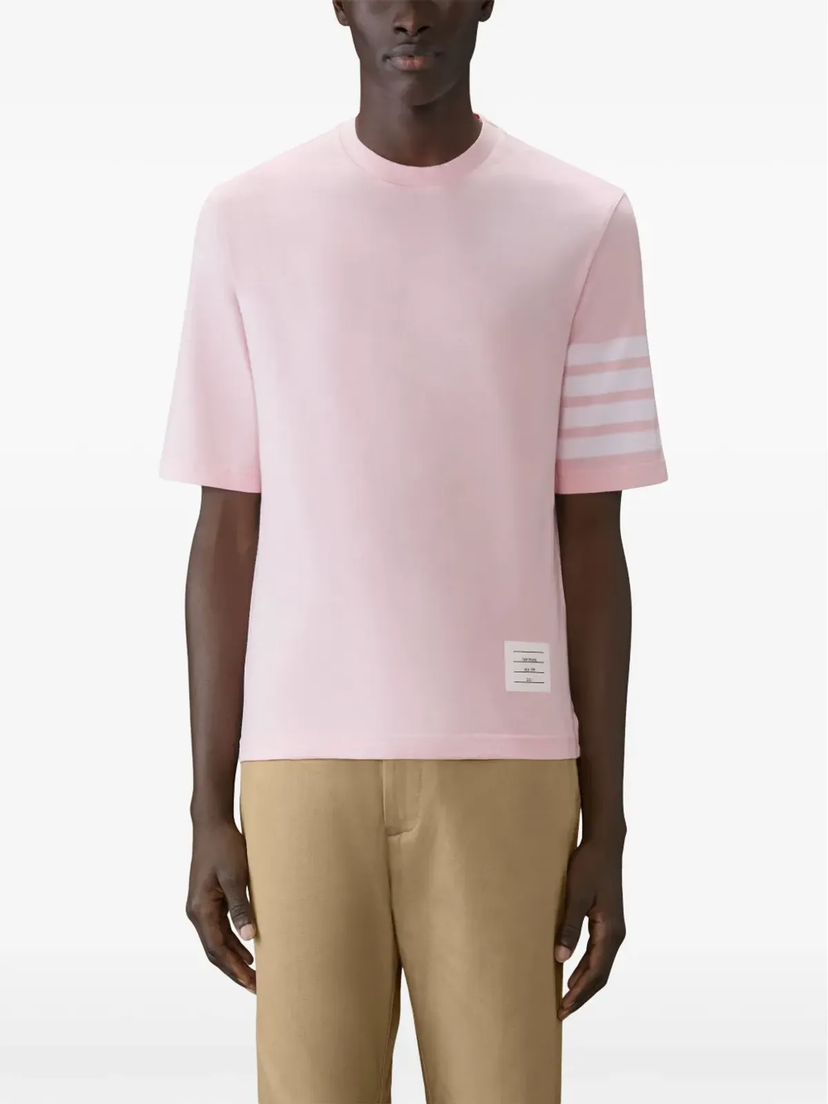 Thom Browne 三本ストライプ Tシャツ ピンク - 画像3