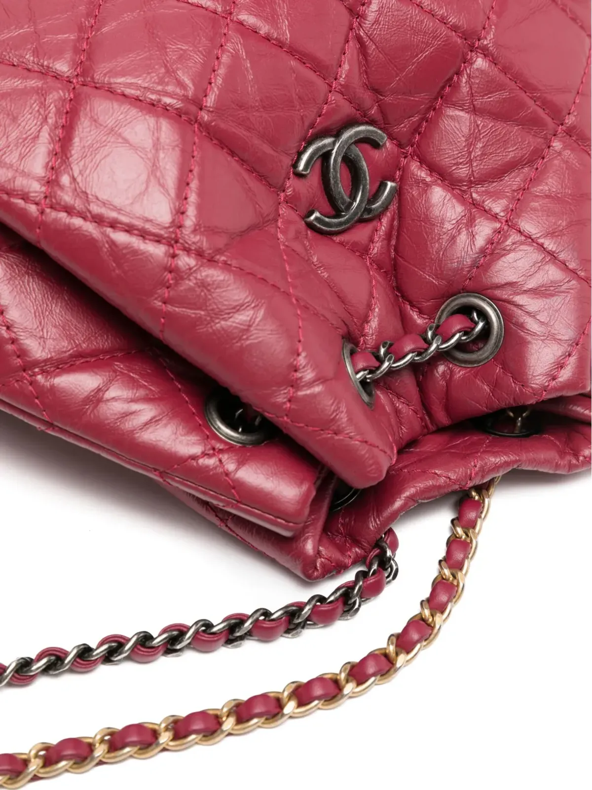 CHANEL ビンテージ Gabrielle ダイヤモンドキルト バックパック - 画像4