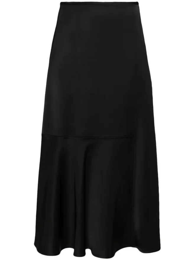Jil Sander Jil Sander ハイウエスト パネルデザイン ミディスカート ブラックの商品画像