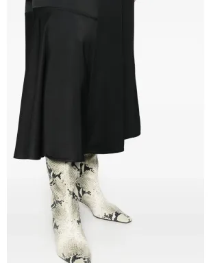Jil Sander ハイウエスト パネルデザイン ミディスカート ブラック - サムネイル5
