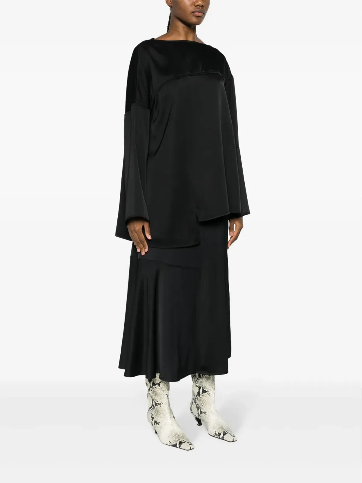 Jil Sander ロングスリーブ パネルドシャツ - ブラック - 画像3