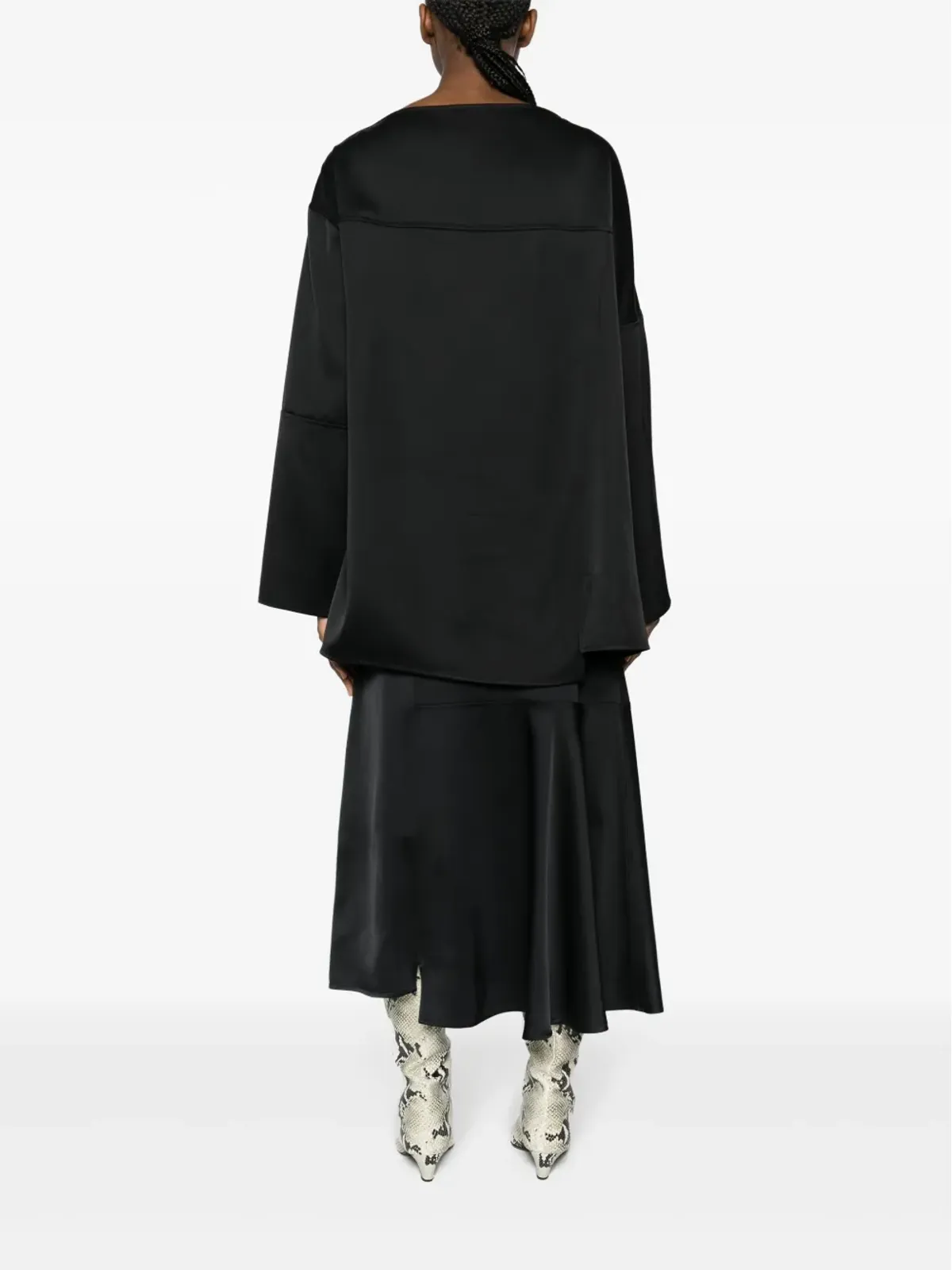 Jil Sander ロングスリーブ パネルドシャツ - ブラック - 画像4