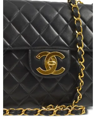 CHANEL ビンテージ 1997 ジャンボ クラシック フラップ ショルダーバッグ - ブラック - サムネイル3