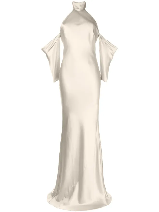 Michelle Mason Michelle Mason ホルターネック ドロップスリーブ マキシドレスの商品画像