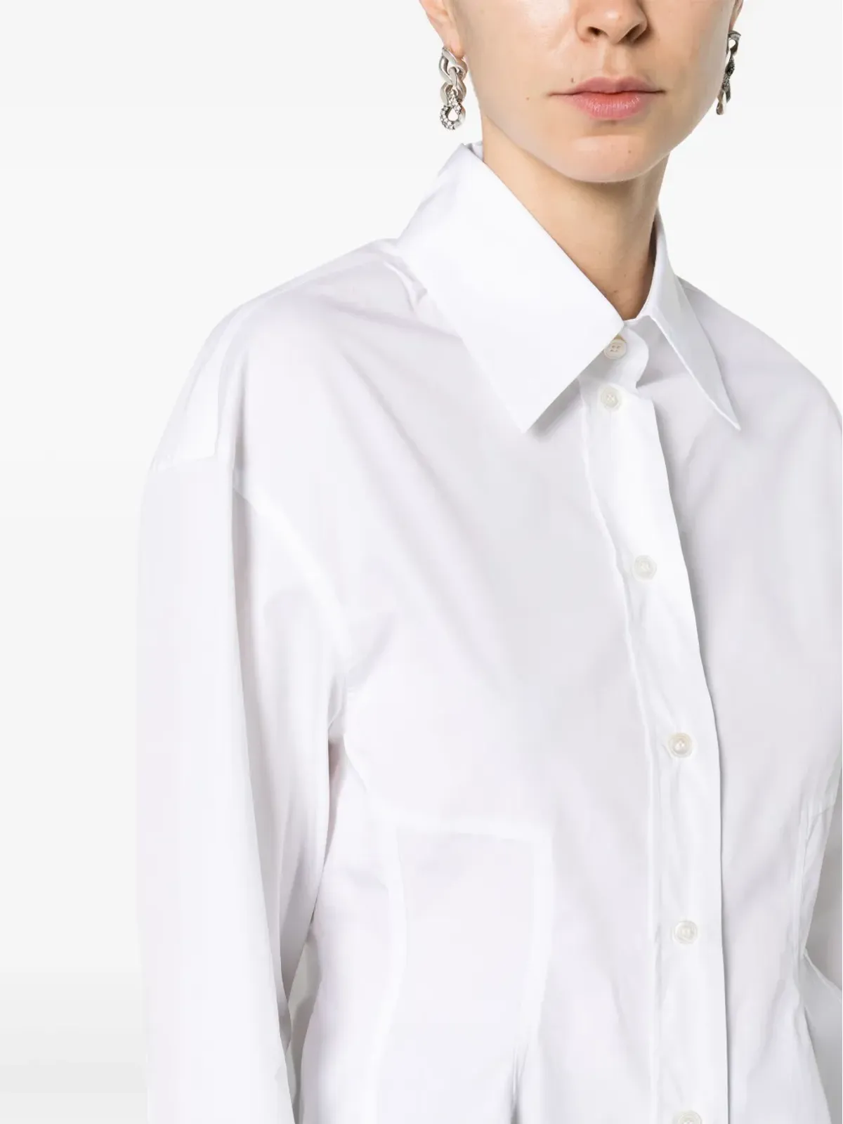 Stella McCartney ペプラムウエスト コットン シャツ - 画像5