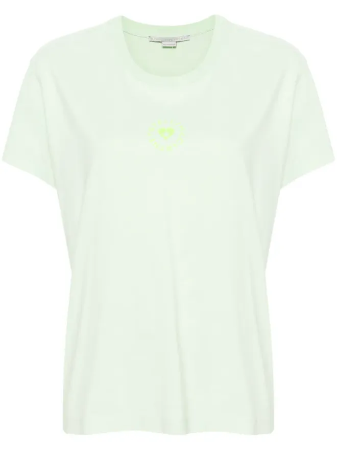 Stella McCartney Stella McCartney ラブストラック ロゴ コットンTシャツ - グリーンの商品画像