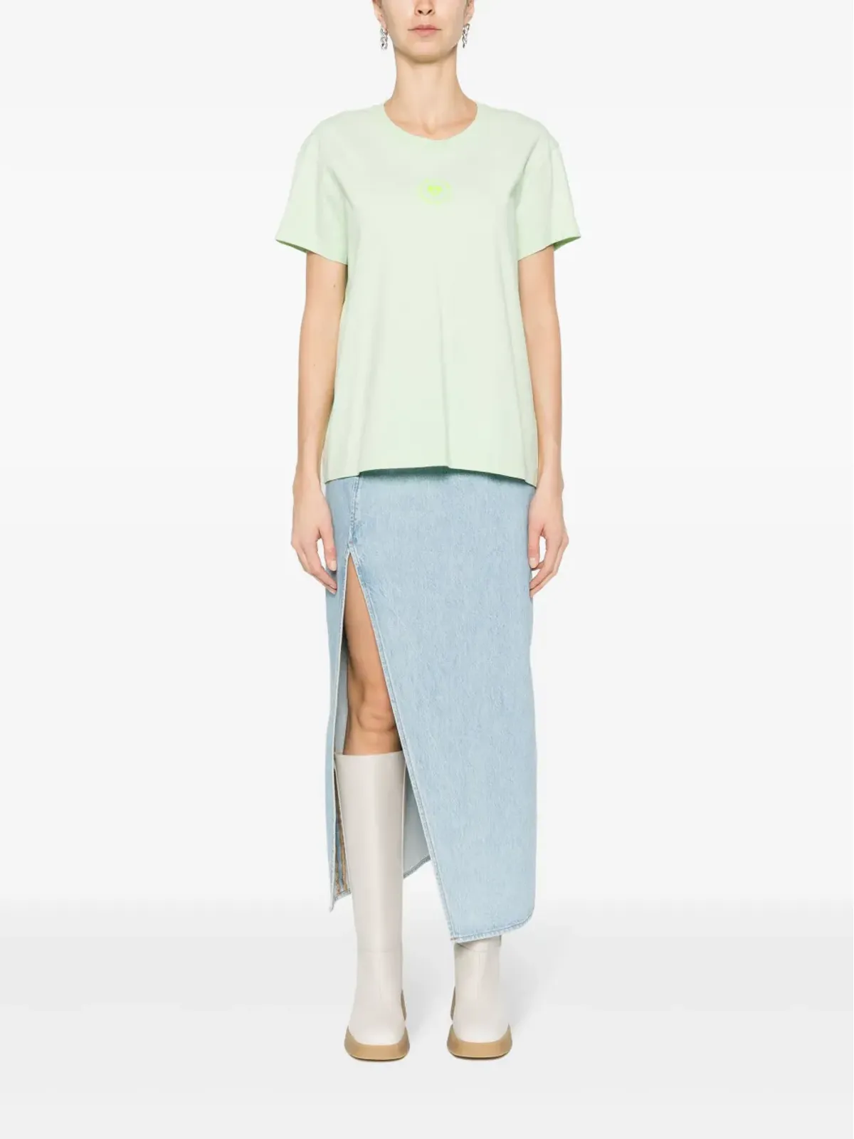 Stella McCartney ラブストラック ロゴ コットンTシャツ - グリーン - 画像2