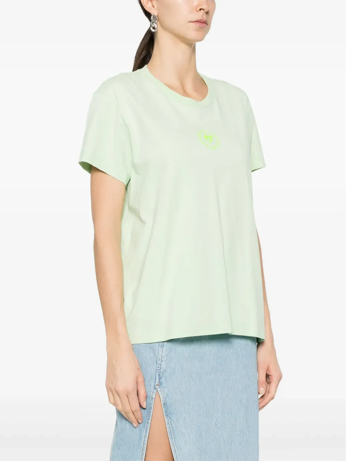 Stella McCartney ラブストラック ロゴ コットンTシャツ - グリーン - 画像3