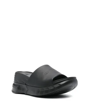 Givenchy ロゴデボスド レザースライド ブラック - サムネイル2