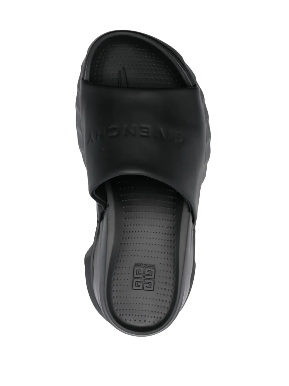 Givenchy ロゴデボスド レザースライド ブラック - 画像4