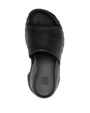Givenchy ロゴデボスド レザースライド ブラック - サムネイル4