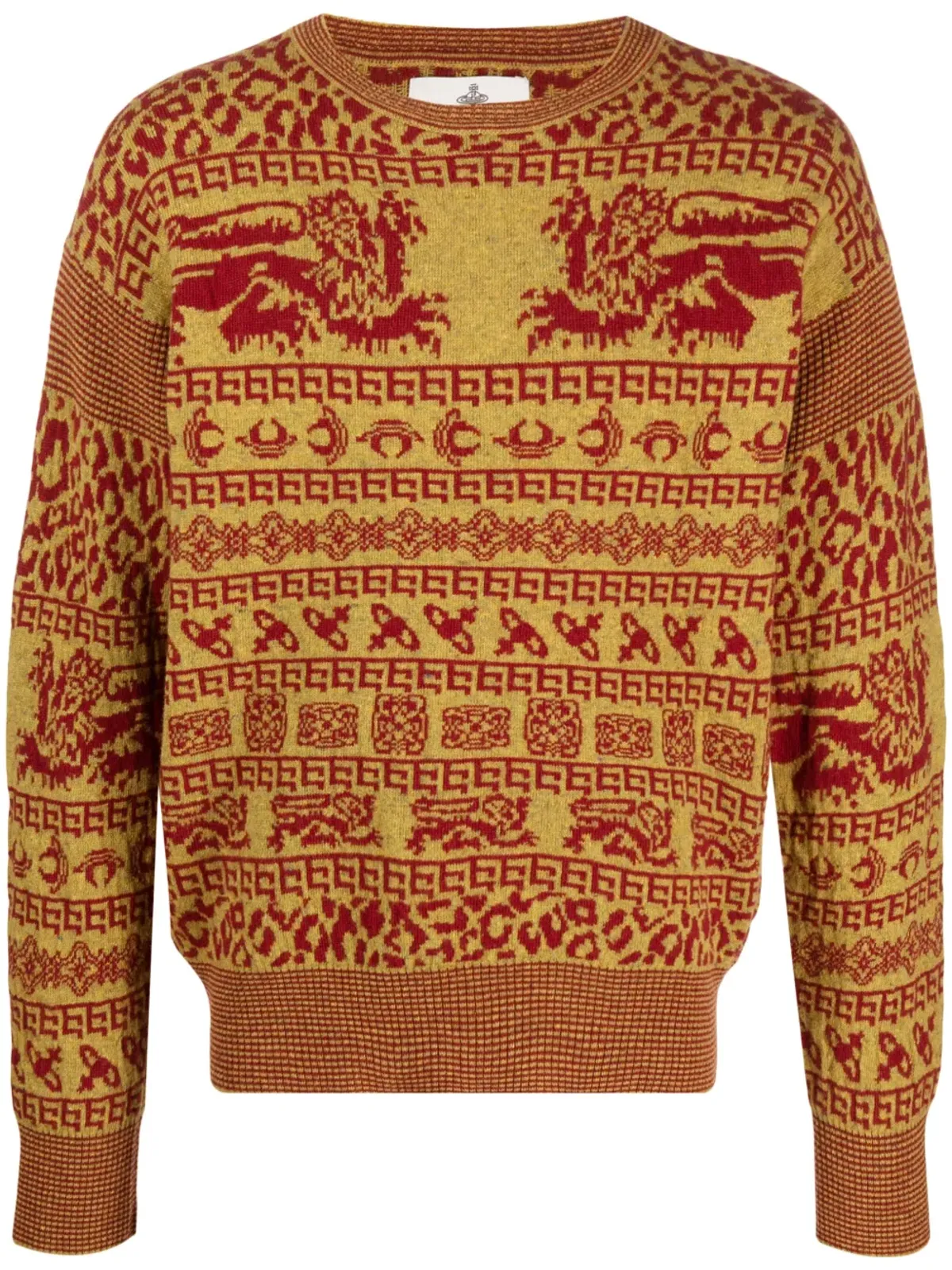 Vivienne Westwood インターシャ編み クルーネック セーター - レッド - 画像1