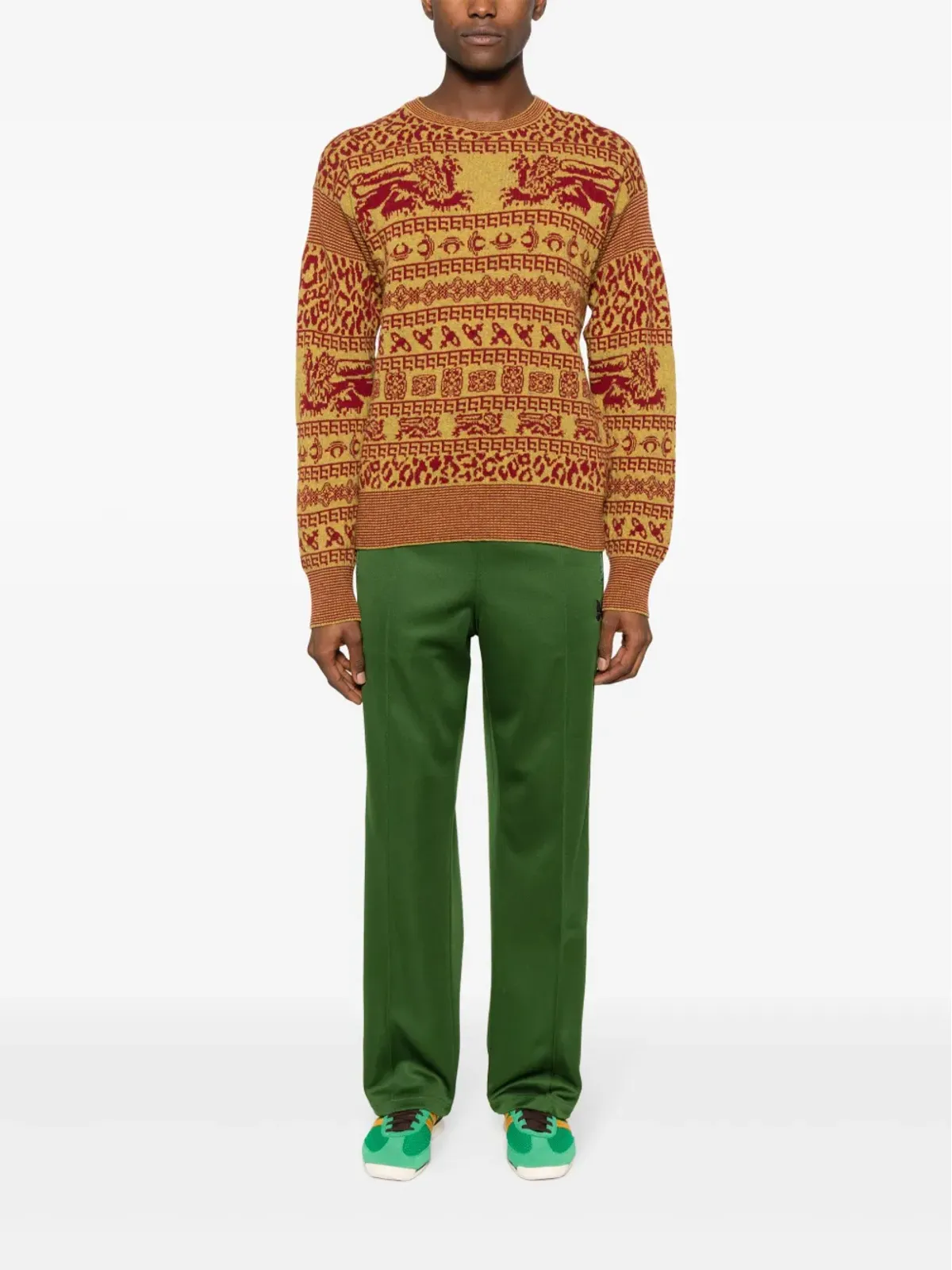 Vivienne Westwood インターシャ編み クルーネック セーター - レッド - 画像2