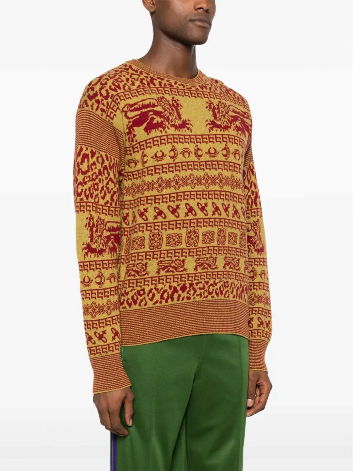 Vivienne Westwood インターシャ編み クルーネック セーター - レッド - 画像3