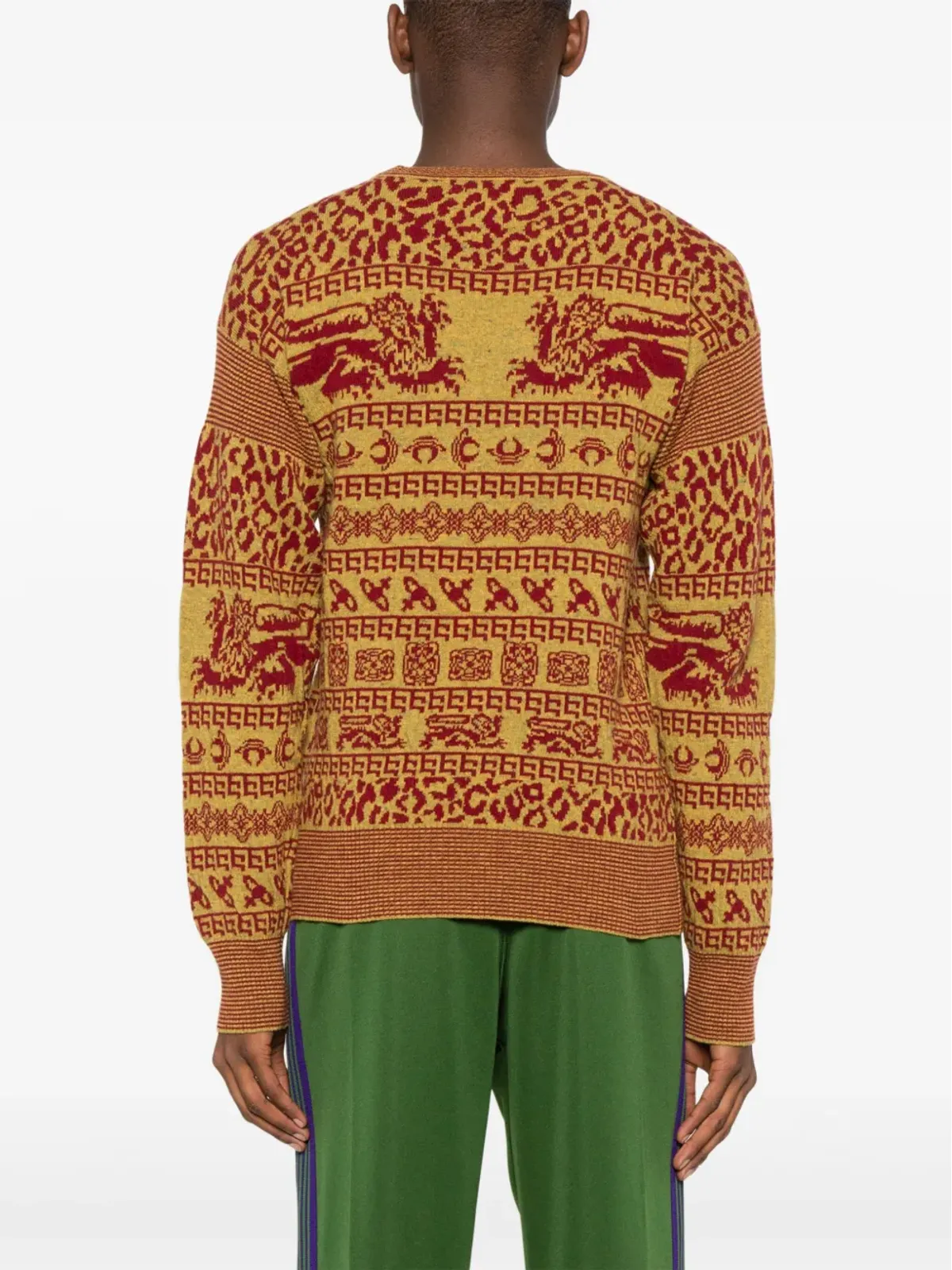 Vivienne Westwood インターシャ編み クルーネック セーター - レッド - 画像4