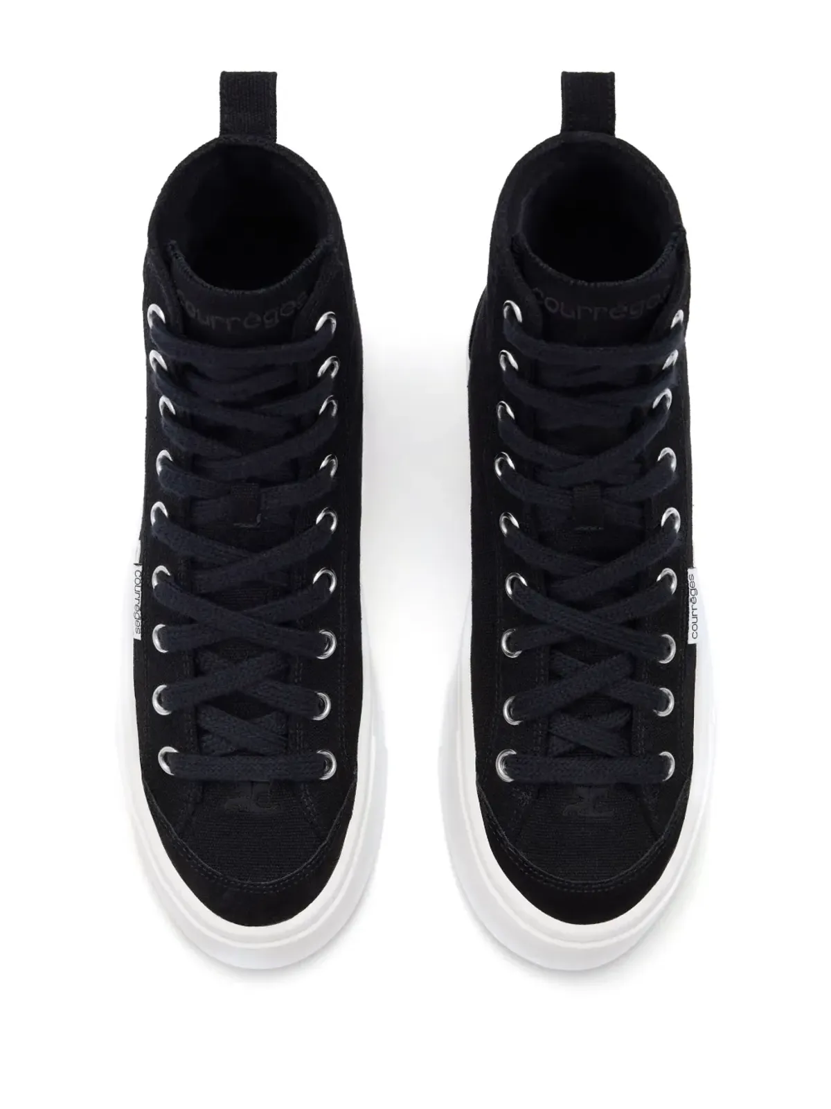 Courrèges パネルド・キャンバス スニーカー - ブラック - 画像4