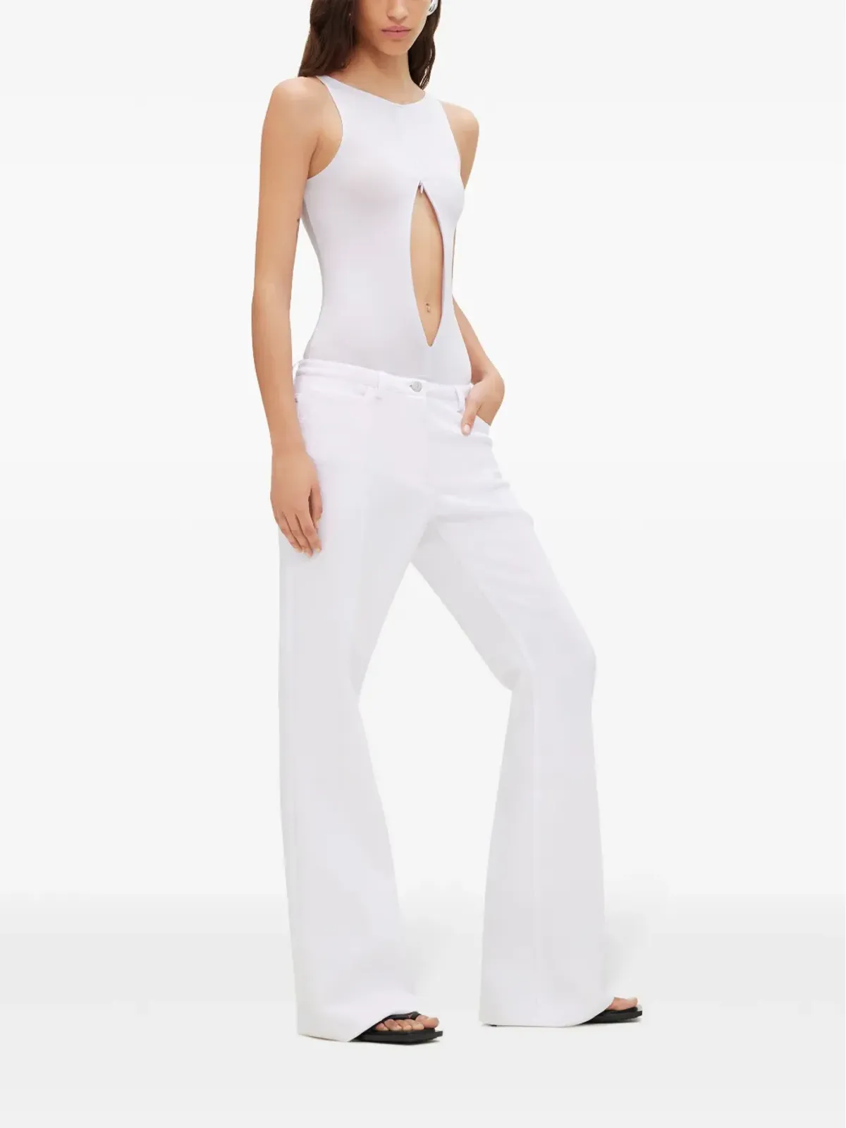 Courrèges リラックス ブーツカットパンツ - ホワイト - 画像3