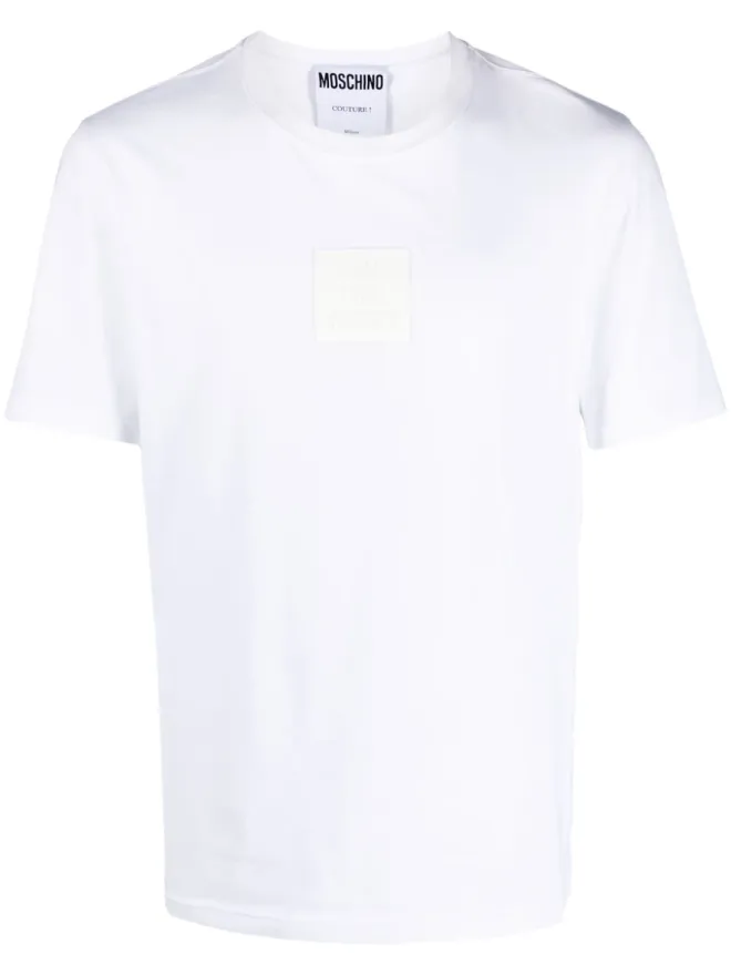 Moschino Moschino ロゴパッチ ストレッチコットン Tシャツ ホワイトの商品画像