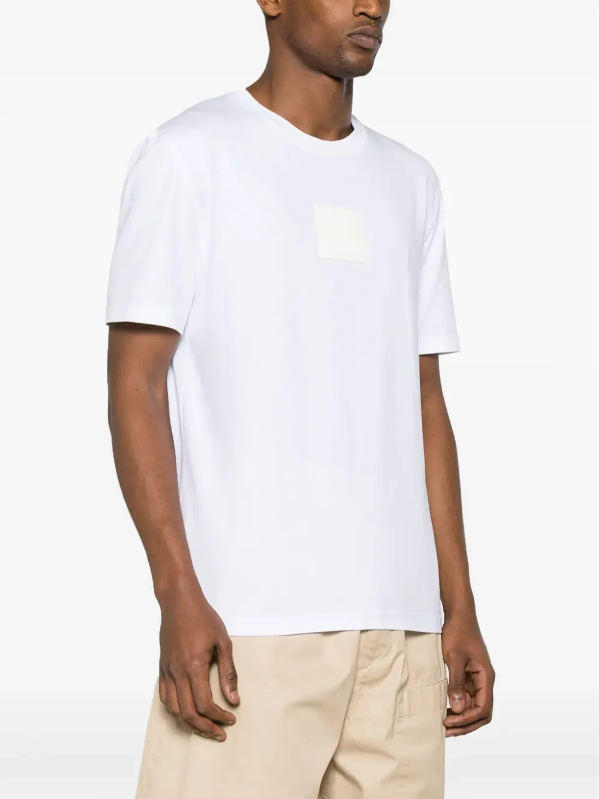 Moschino ロゴパッチ ストレッチコットン Tシャツ ホワイト - 画像3