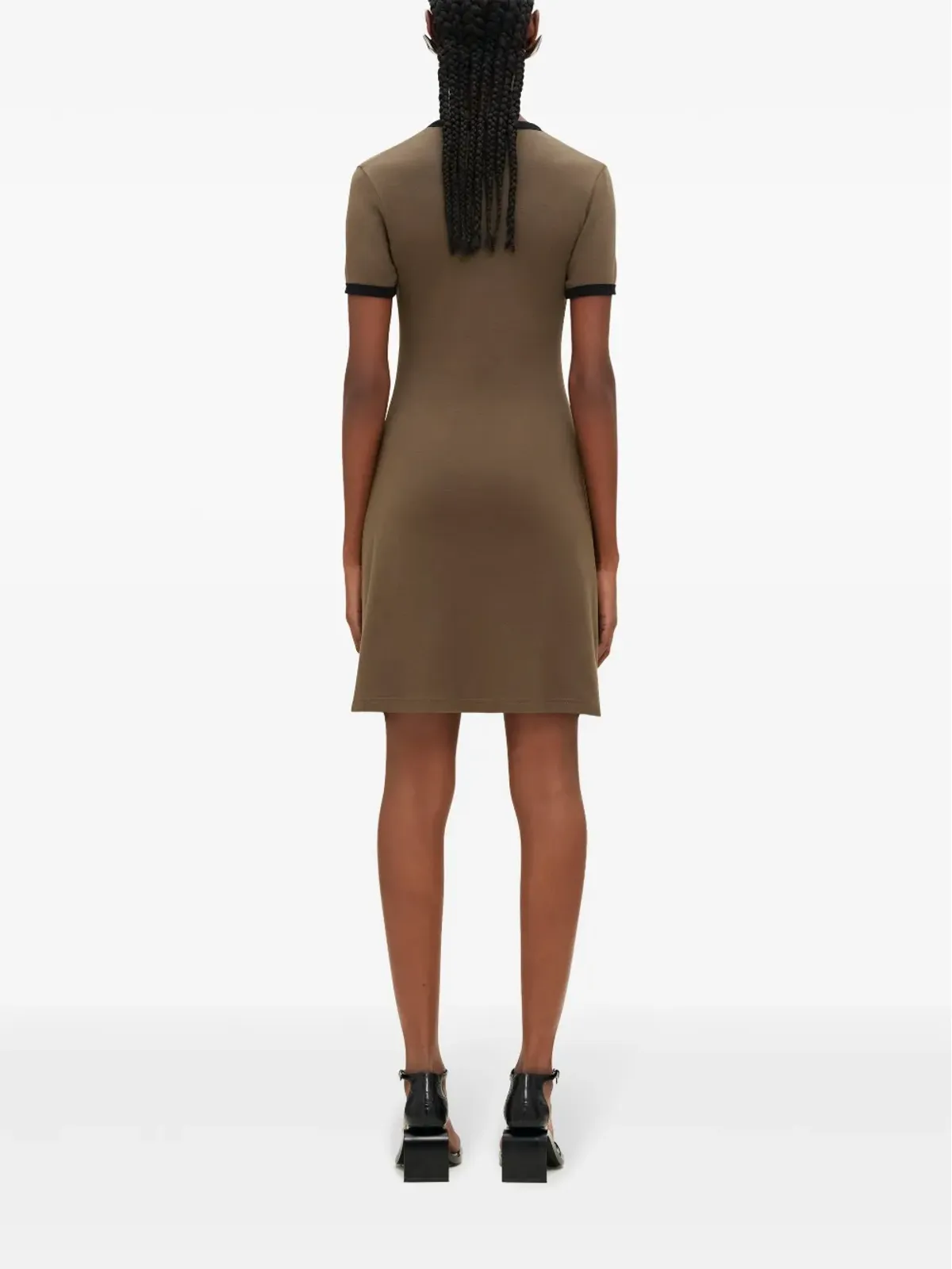 Courrèges Vネックミニドレス グリーン - 画像4