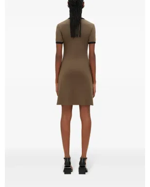 Courrèges Vネックミニドレス グリーン - サムネイル4