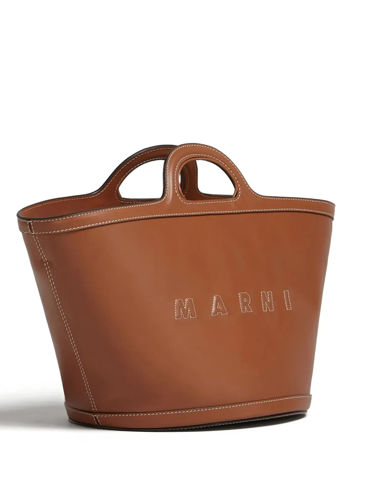 Marni Tropicalia ロゴエンボス レザートートバッグ - 画像4