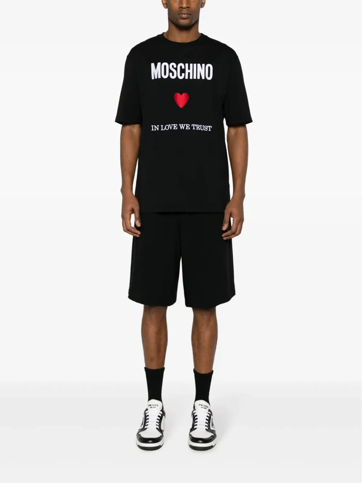 Moschino ロゴパッチ クレープ生地ショーツ - 画像2