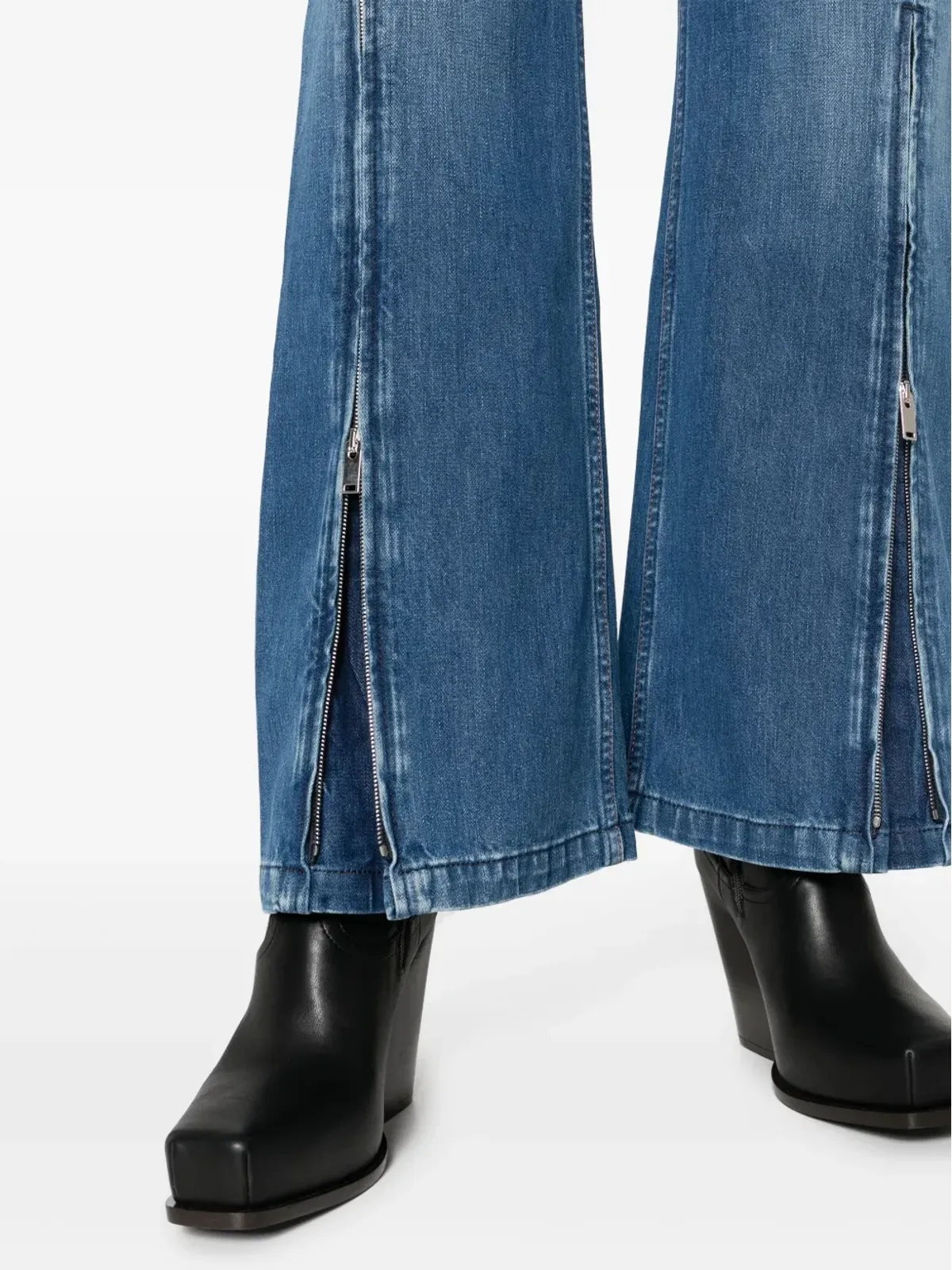 Stella McCartney ビンテージ アンクルジップ付きワイドジーンズ ブルー - 画像5