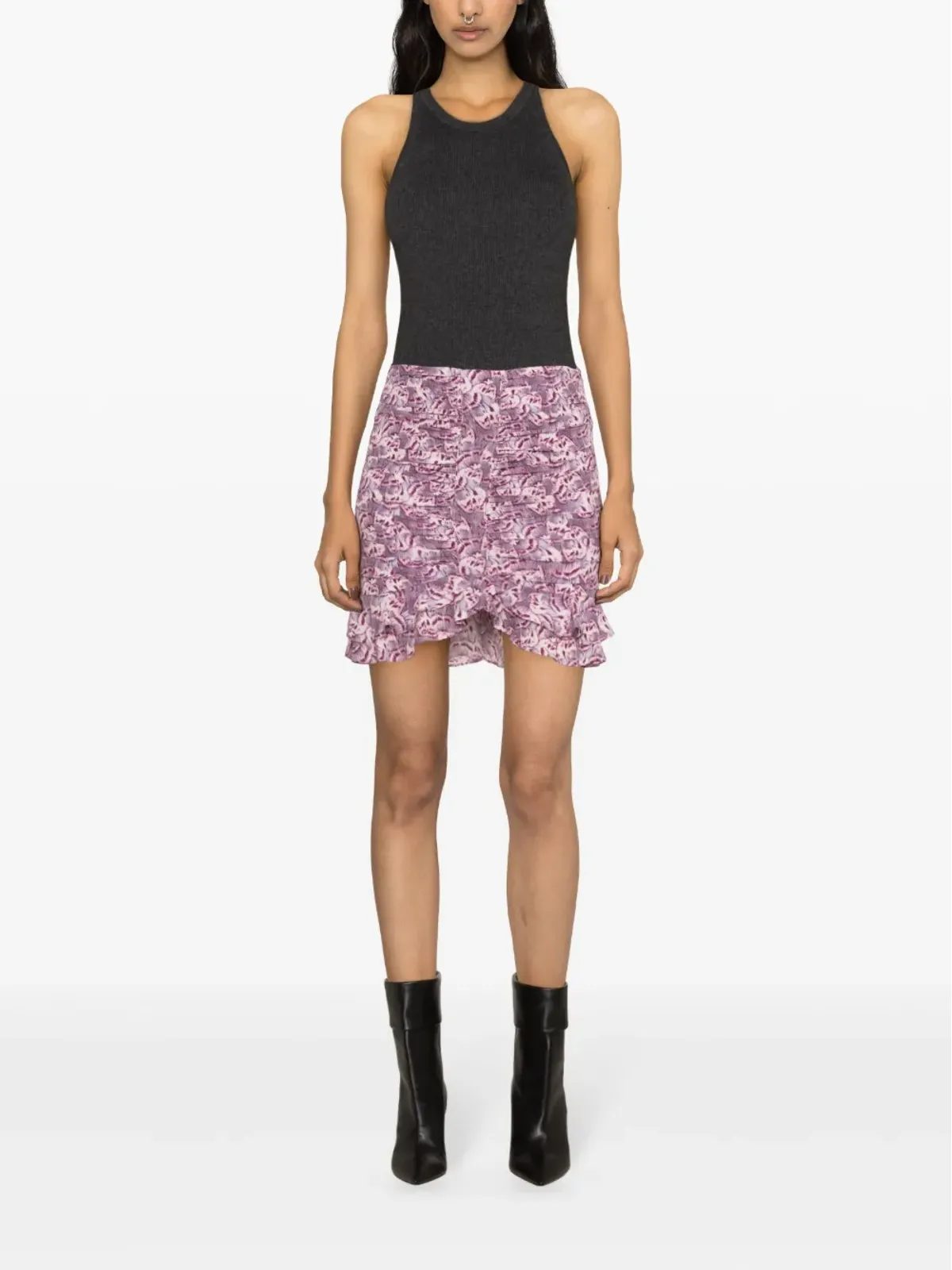 ISABEL MARANT Milendi ギャザー入りミニスカート - パープル - 画像2