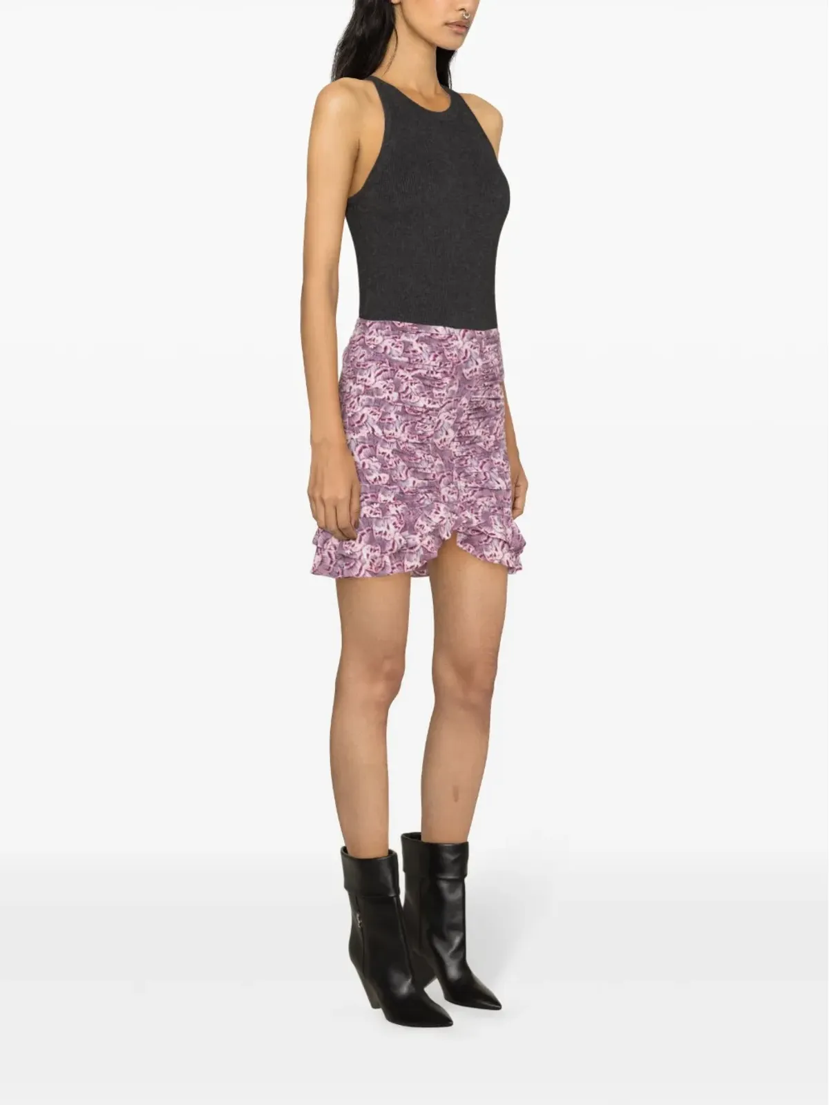 ISABEL MARANT Milendi ギャザー入りミニスカート - パープル - 画像3