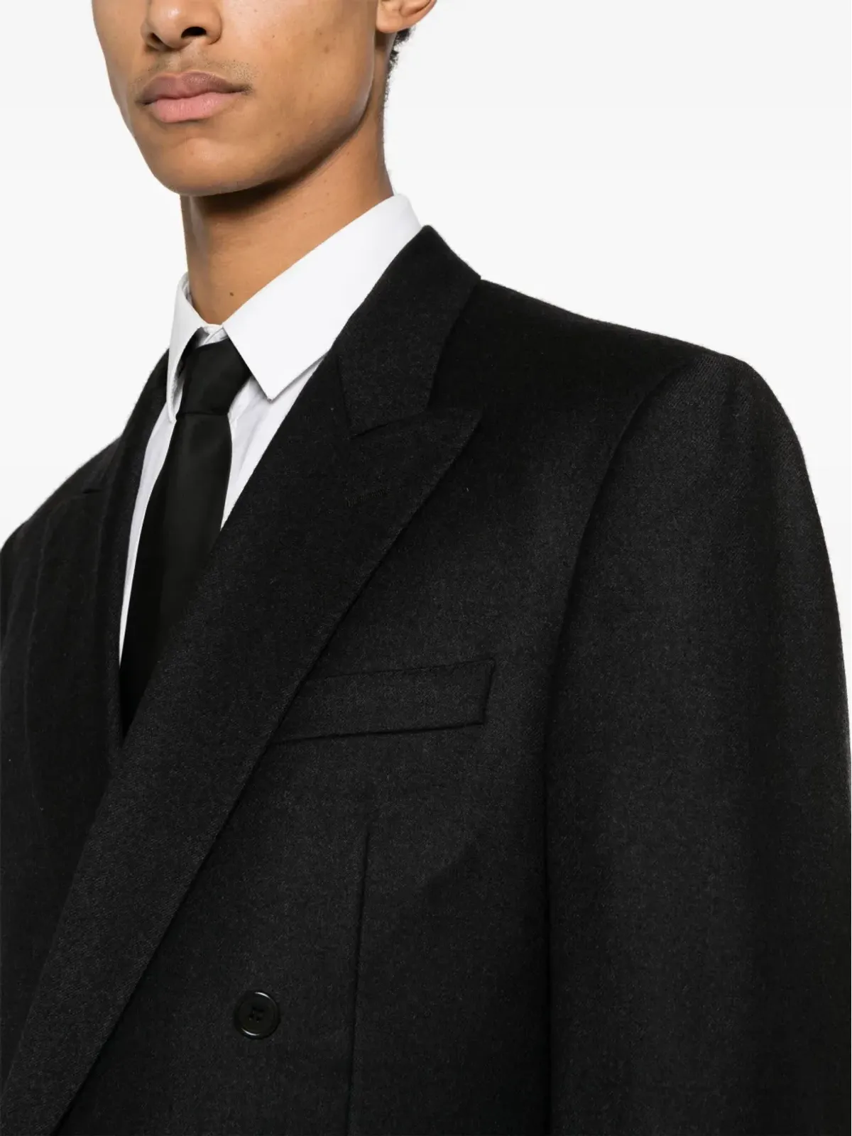 Pierre Cardin ビンテージ 1990年代 ピークドラペル ダブルブレスト ブレザー - ブラック - 画像5