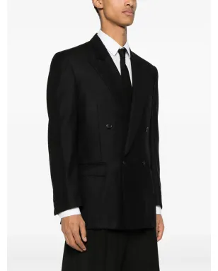 Pierre Cardin ビンテージ 1990年代 ピークドラペル ダブルブレスト ブレザー - ブラック - サムネイル3