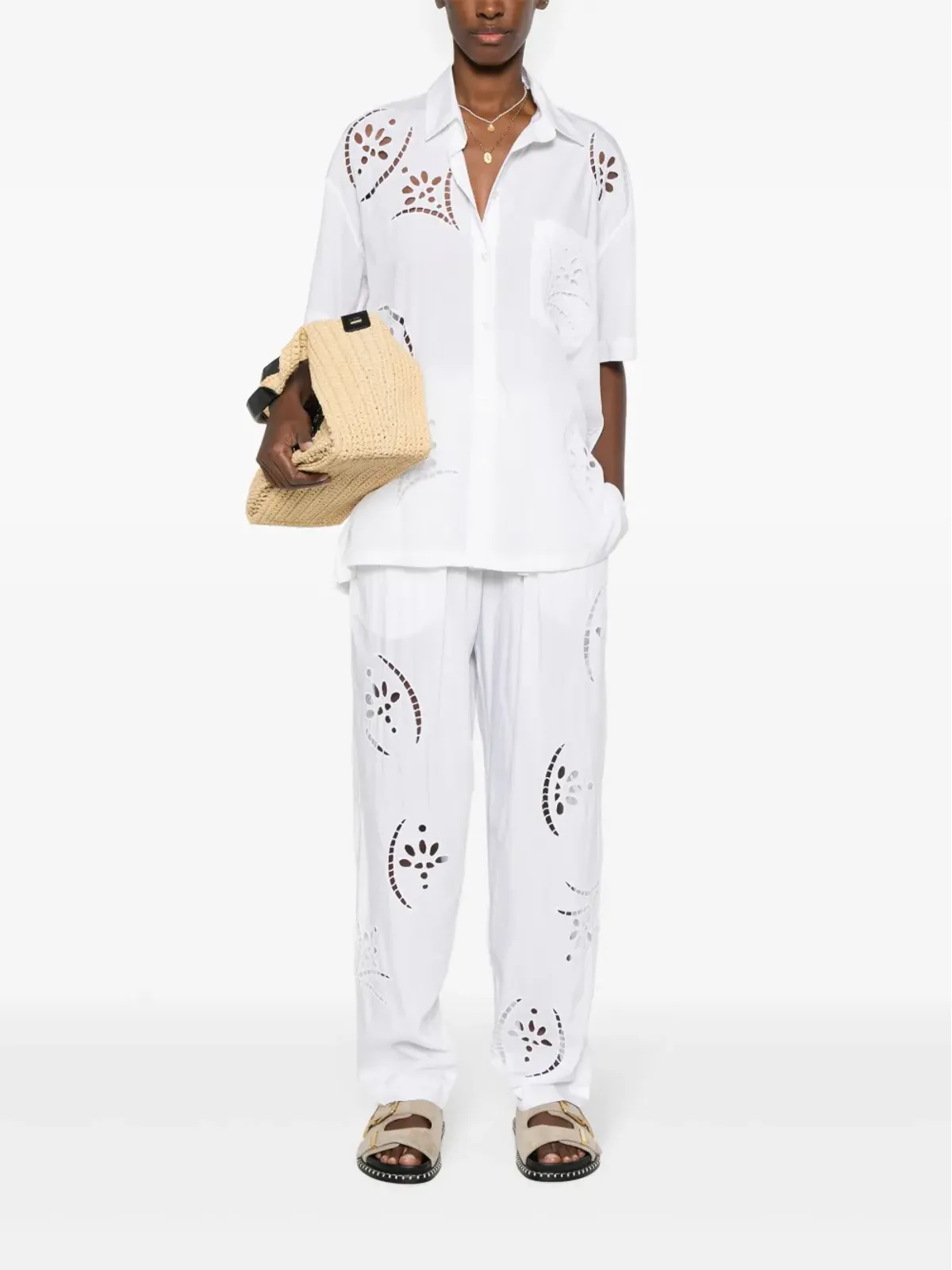 ISABEL MARANT Bilya broderie-anglaise シャツ ホワイト - 画像2