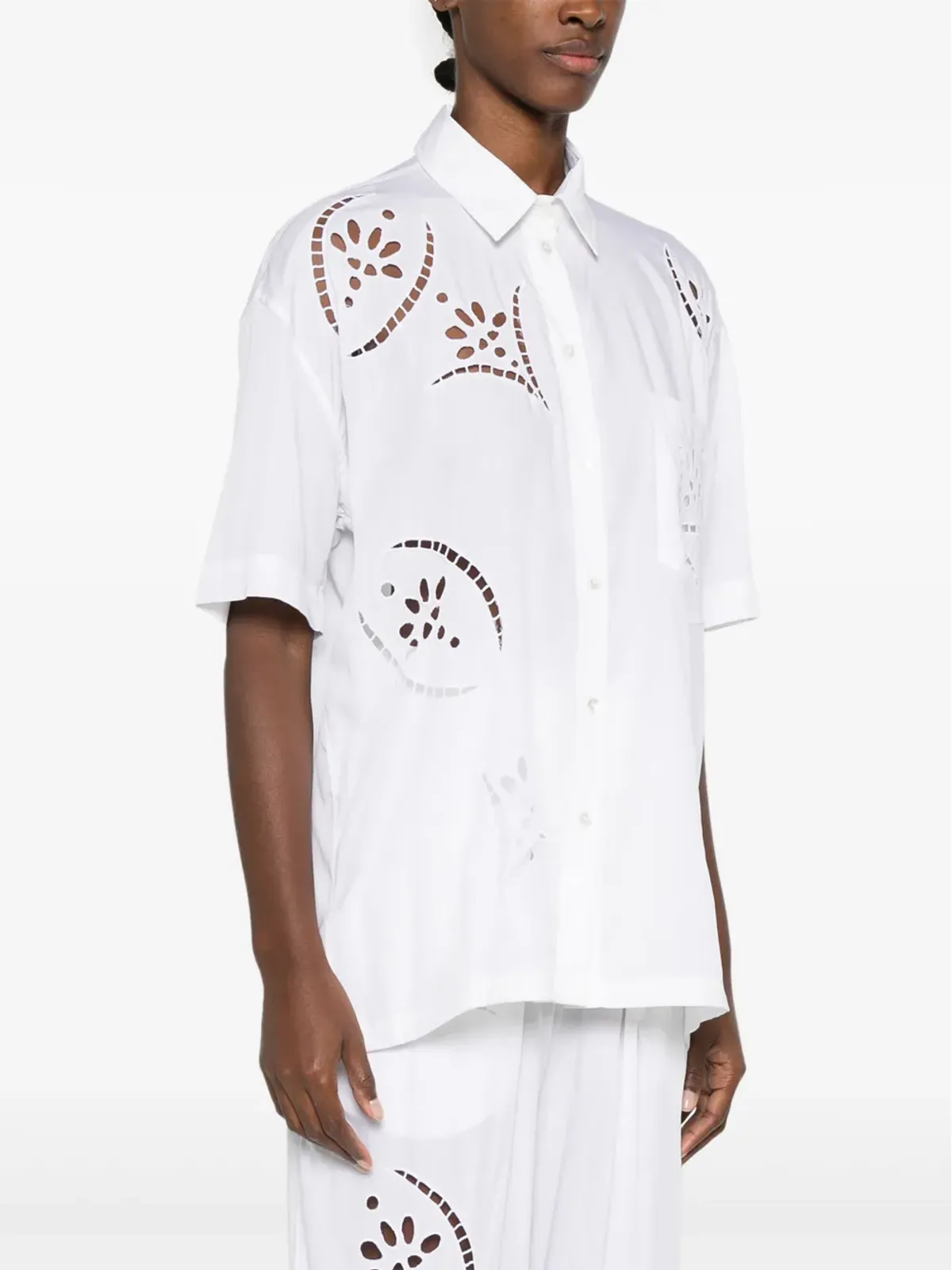 ISABEL MARANT Bilya broderie-anglaise シャツ ホワイト - 画像3