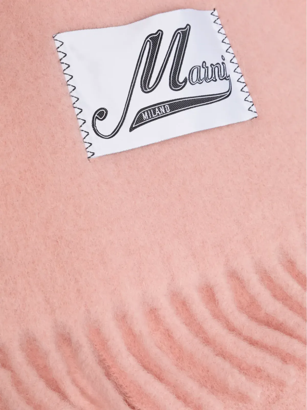 Marni ブラッシュドアルパカ混紡ウールスカーフ - ピンク - 画像3