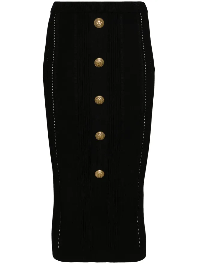 BALMAIN Balmain リブニット ミディスカート - ブラックの商品画像