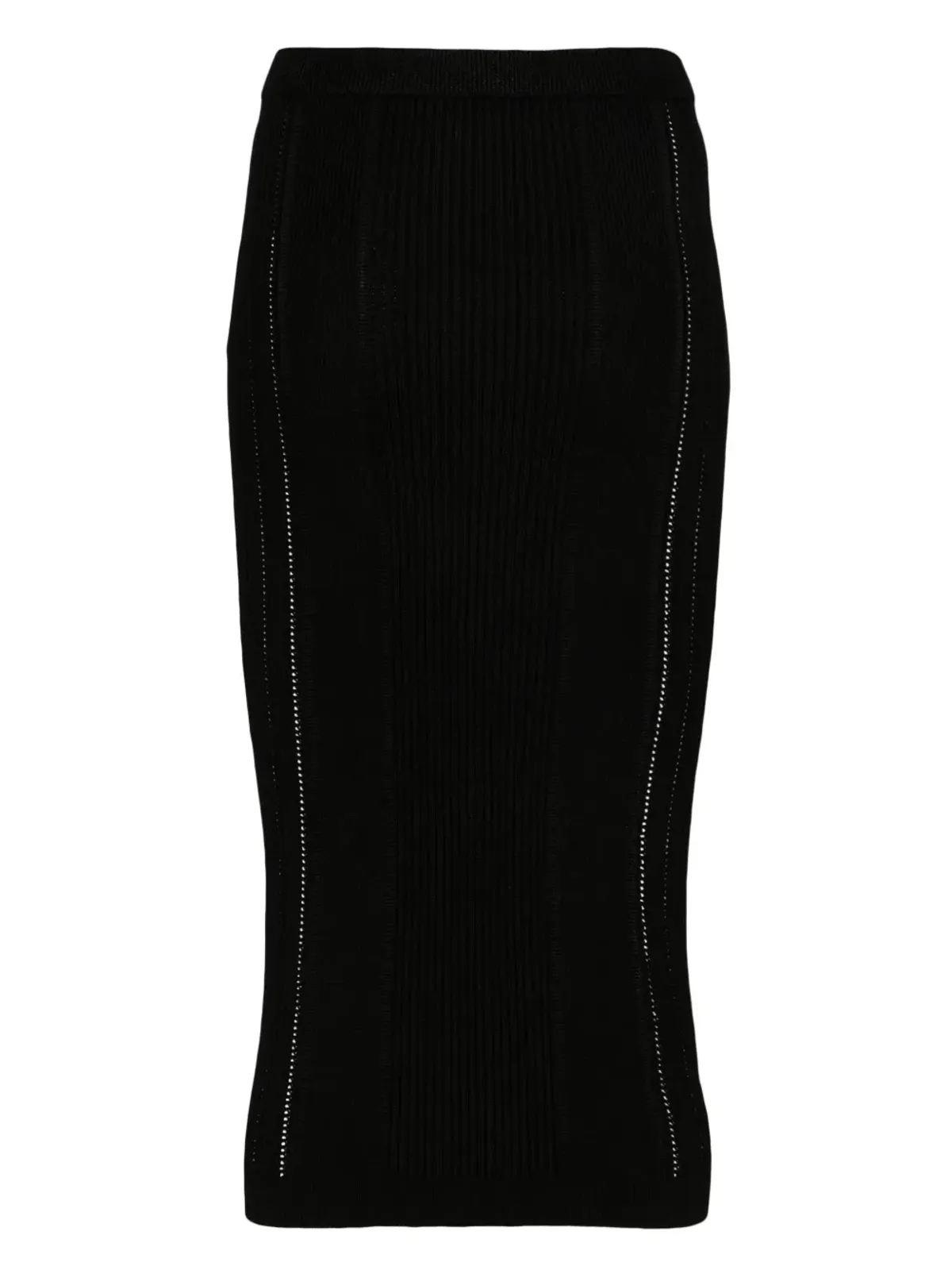 Balmain リブニット ミディスカート - ブラック - 画像2