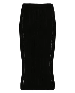 Balmain リブニット ミディスカート - ブラック - サムネイル2