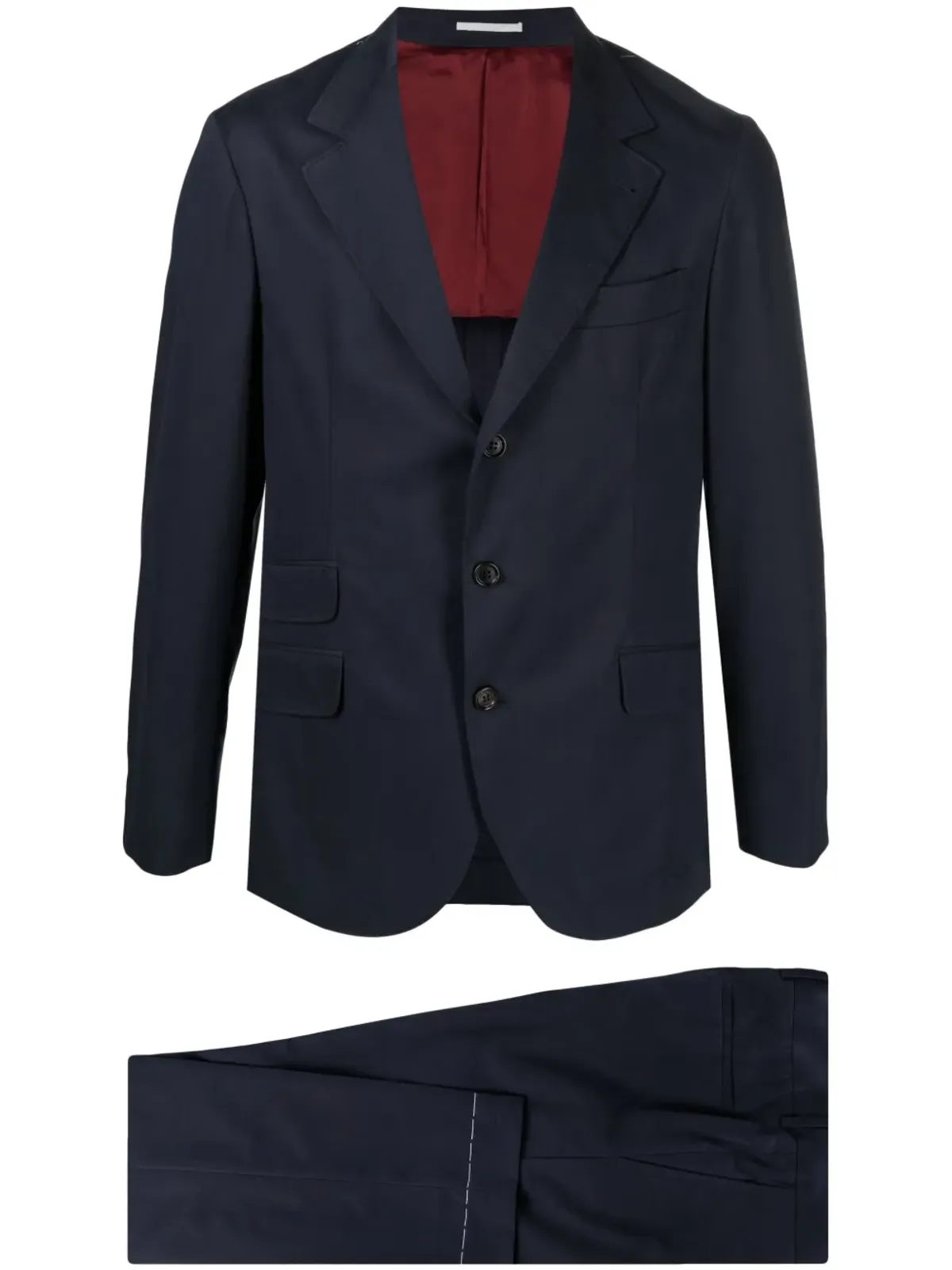 Brunello Cucinelli ツーピース コットン-カシミヤ スーツ ブルー - 画像1