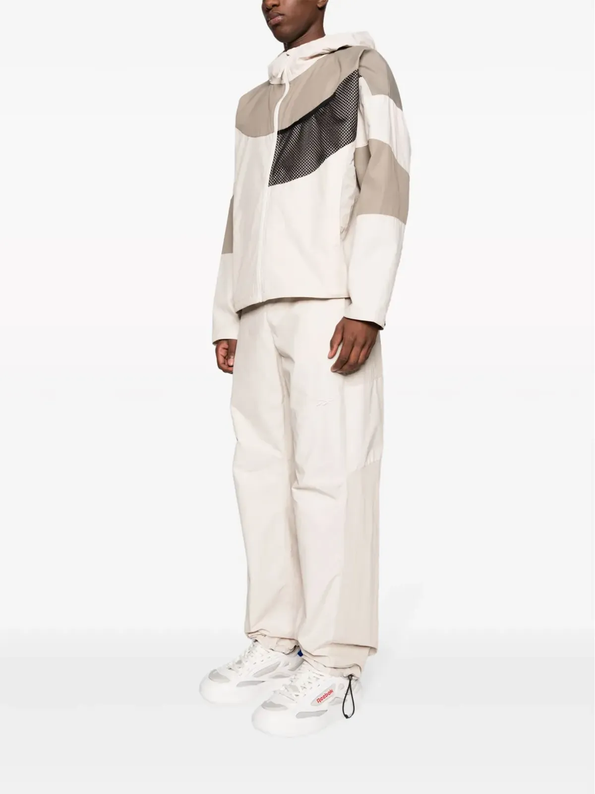 Reebok LTD パッチワークデザインのフード付きウィンドブレーカー - 画像2