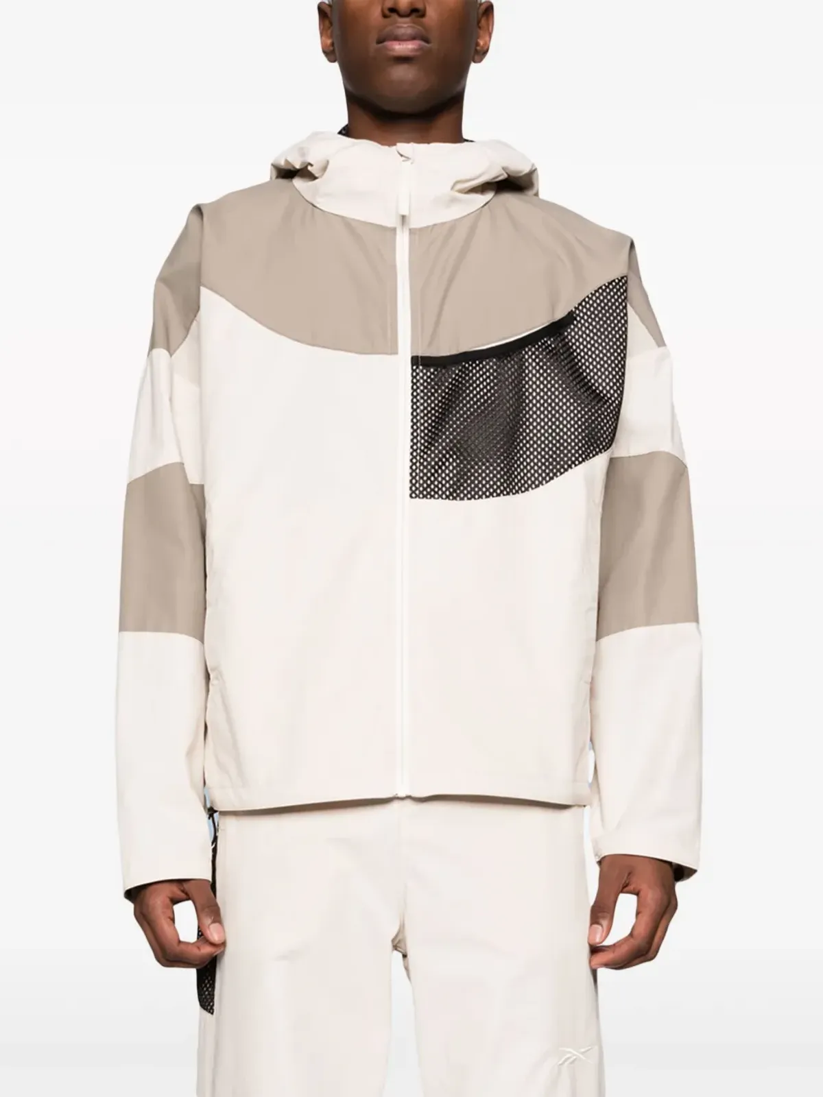 Reebok LTD パッチワークデザインのフード付きウィンドブレーカー - 画像3