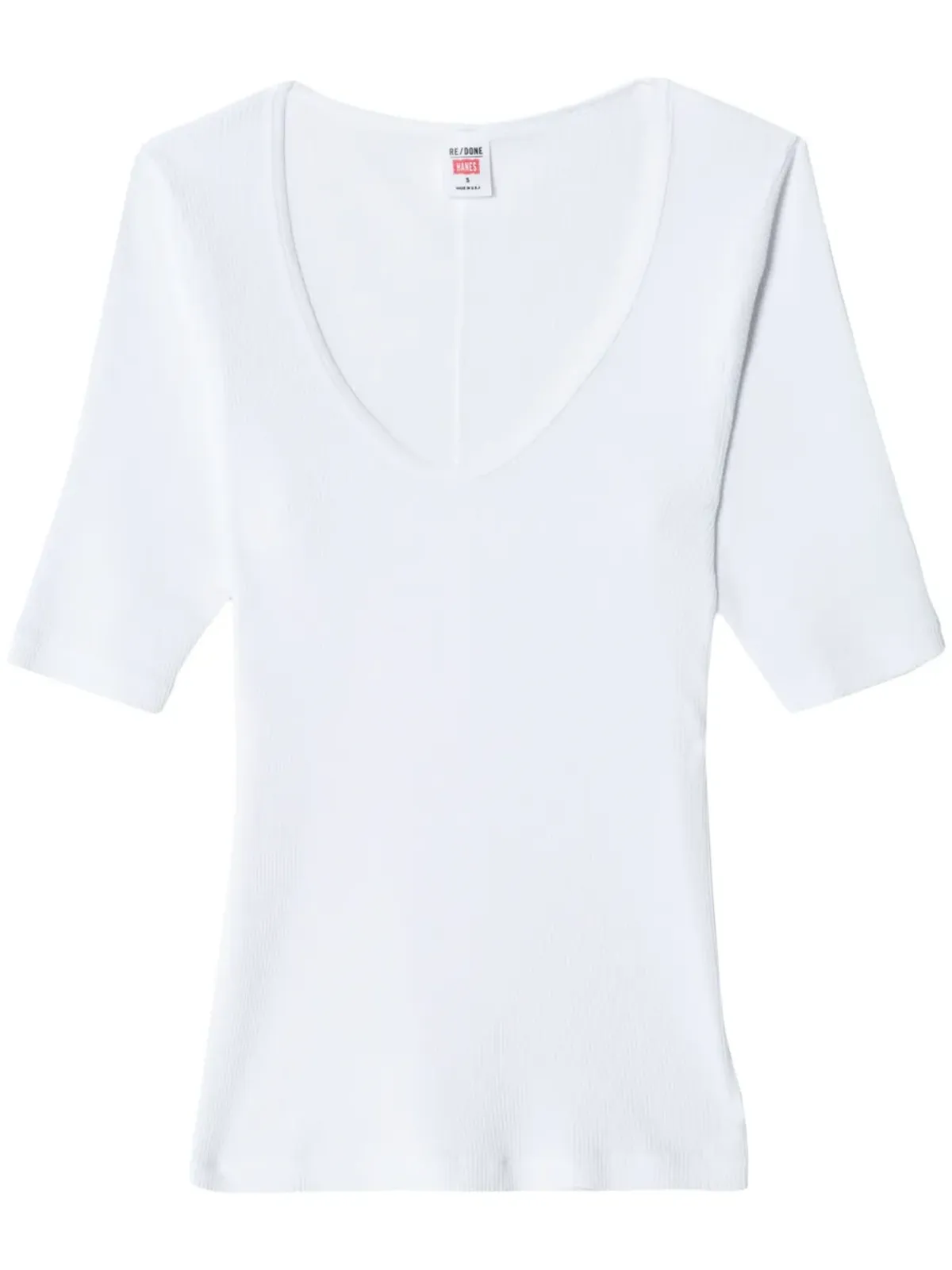 RE/DONE スクープネック付き コットンTシャツ - 画像1