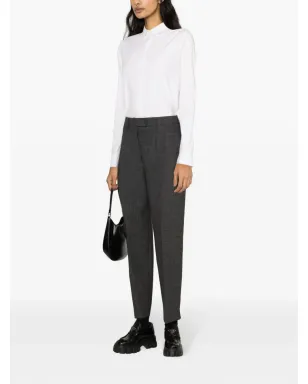 Prada ヴァージンウールのセンタープレス テーラードパンツ - グレー - サムネイル4