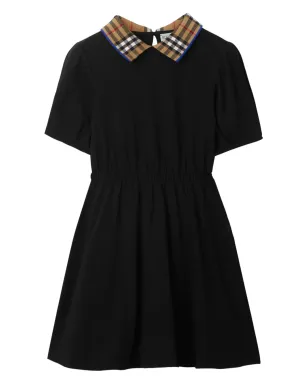 Burberry Kids チェック柄襟のコットンポロドレス - サムネイル1