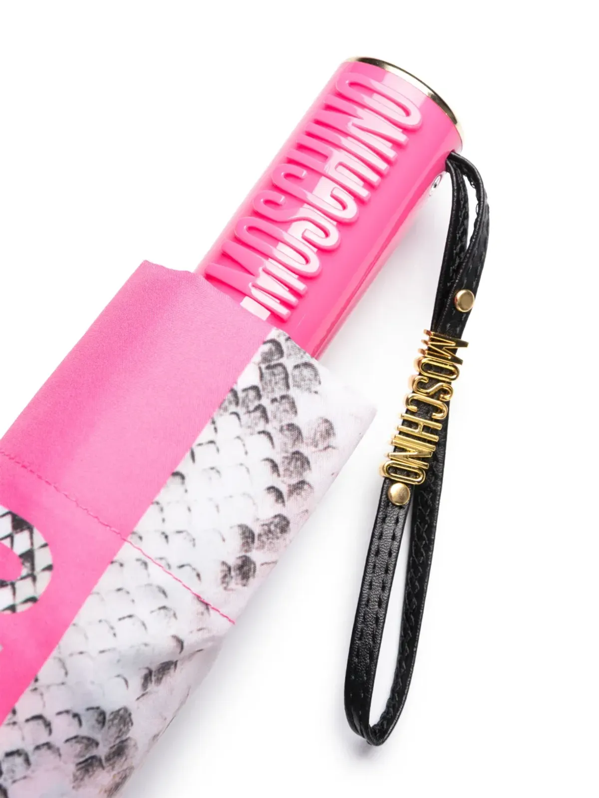 Moschino ロゴエッジ ヘビ柄プリント アンブレラ - ピンク - 画像2